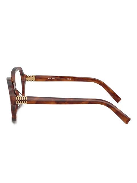 Miu Miu Eyewear geometric-frame glasses - Brown - zdjęcie produktu nr 2