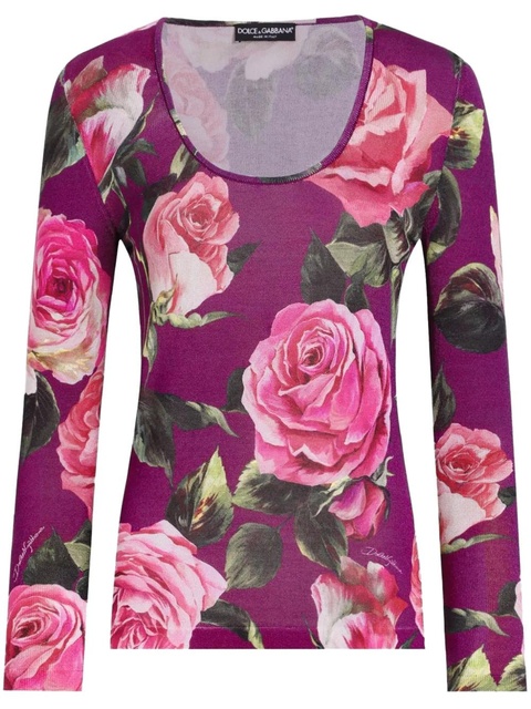 Dolce & Gabbana floral-print top - Pink - zdjęcie produktu nr 2