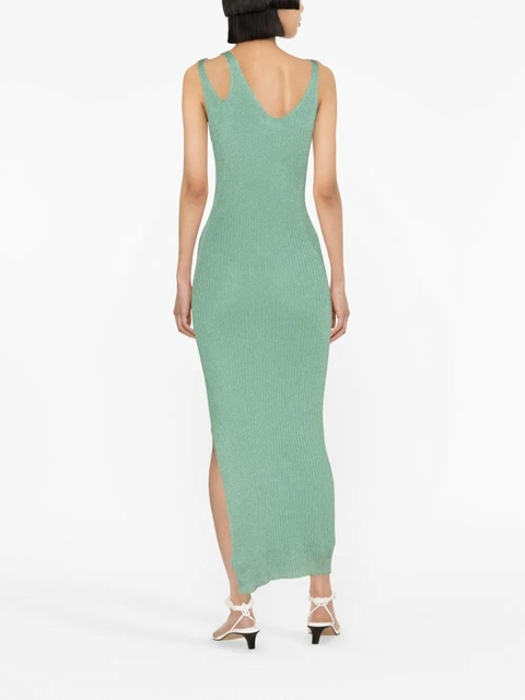 Simkhai Ivette metallic-rib midi dress - Green - zdjęcie produktu nr 1