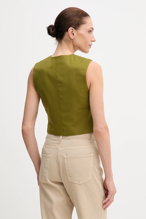United Colors of Benetton kamizelka kolor zielony jednorzędowa 2YVXDJ011 - zdjęcie produktu nr 1