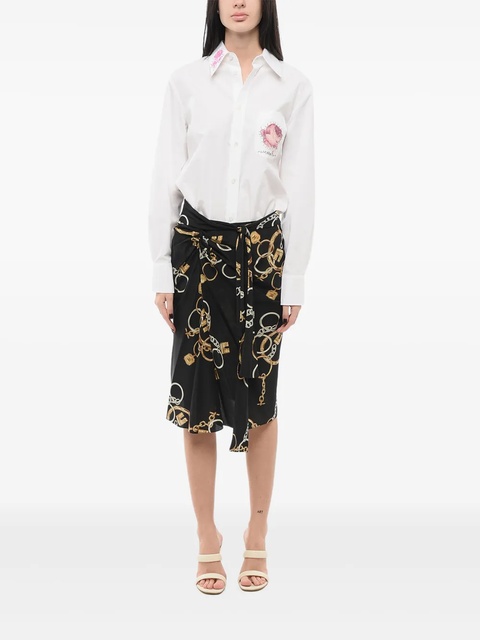 ETRO chain-print draped midi skirt - Black - zdjęcie produktu nr 1