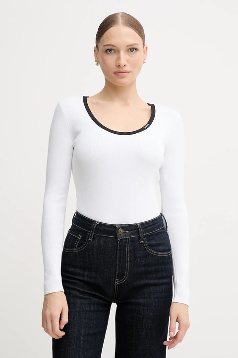Calvin Klein Jeans sweter damski kolor biały LV044D360G - zdjęcie produktu nr 1