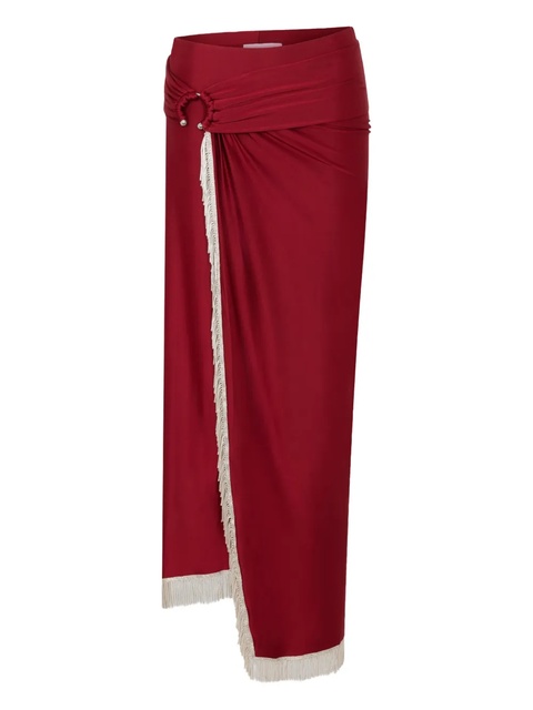 Rabanne fringed wrap skirt - Red - zdjęcie produktu nr 1