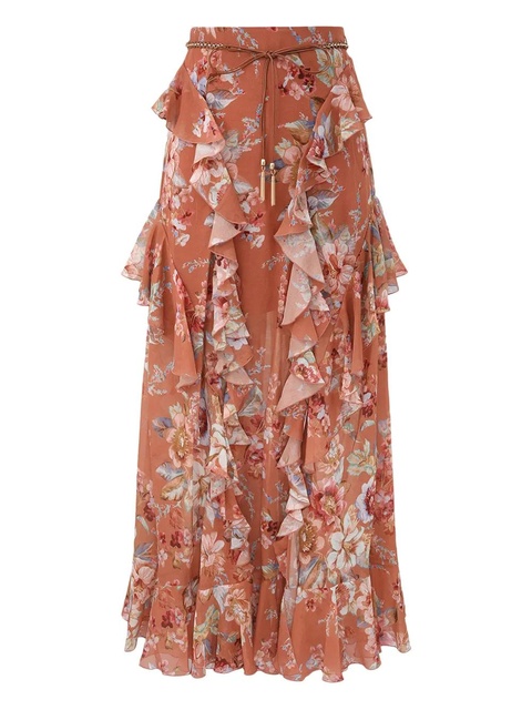 ZIMMERMANN ruffled awakened maxi skirt - Brown - zdjęcie produktu nr 1