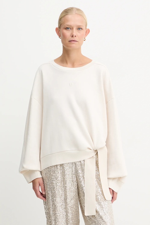 BOSS bluza damska kolor beżowy gładka 50550338 - zdjęcie produktu nr 1