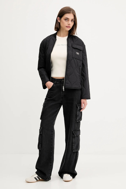 Guess Jeans kurtka kolor czarny przejściowa oversize W5YL26 WHG02 - zdjęcie produktu nr 2