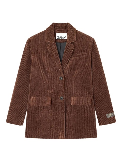 GANNI long-sleeve corduroy blazer - Brown - zdjęcie produktu nr 1