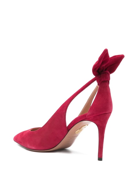 Aquazzura 85mm Bow Tie pointed-toe pumps - Red - zdjęcie produktu nr 2