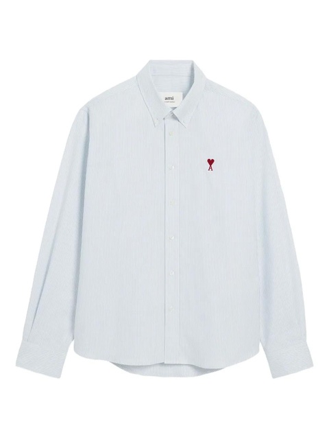 AMI Paris Ami De Coeur button-down cotton shirt - Blue - zdjęcie produktu nr 1