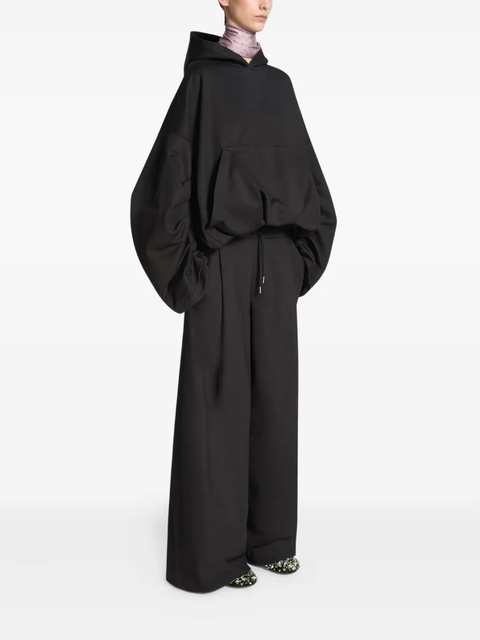 DRIES VAN NOTEN draped balloon-sleeve hoodie - Black - zdjęcie produktu nr 2