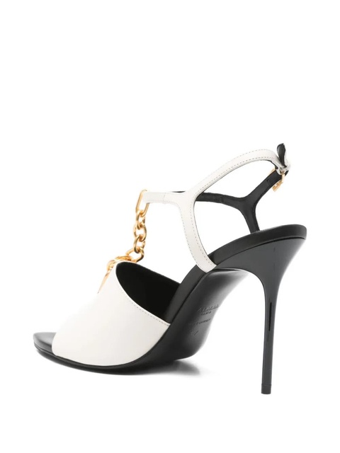 Balmain 95mm chain-embellished pointed-toe sandals - Neutrals - zdjęcie produktu nr 2