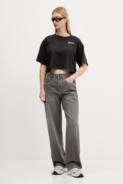 Vans t-shirt bawełniany damski kolor czarny VN000QDFBLK1 - zdjęcie produktu nr 2