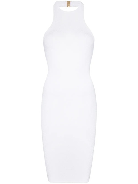 Hunza G Polly seersucker halterneck mini dress - White - zdjęcie produktu nr 1