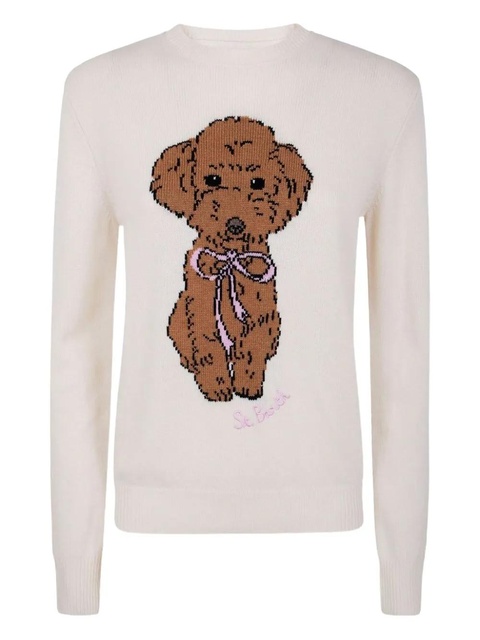 MC2 Saint Barth dog-motif bow sweater - White - zdjęcie produktu nr 1