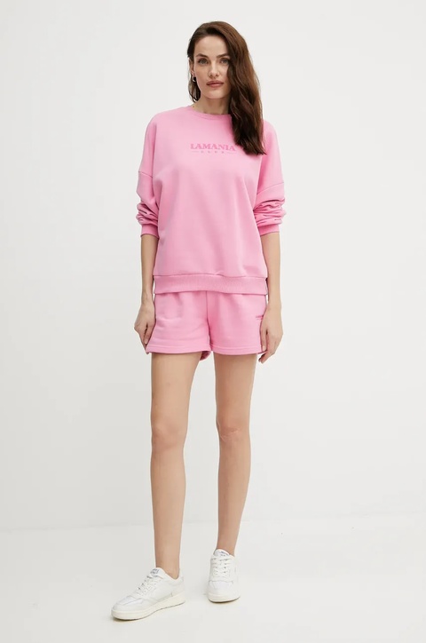 La Mania bluza damska kolor różowy z aplikacją LOVELY - zdjęcie produktu nr 2