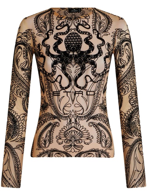 ETRO flocked sheer top - Neutrals - zdjęcie produktu nr 1