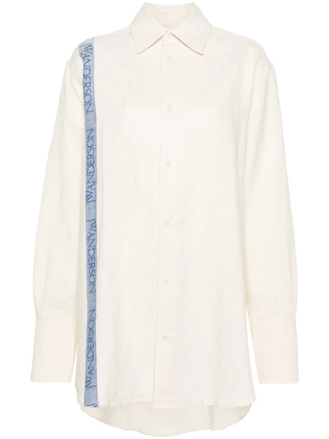 JW Anderson logo-stripe cotton blend shirt - Neutrals - zdjęcie produktu nr 1