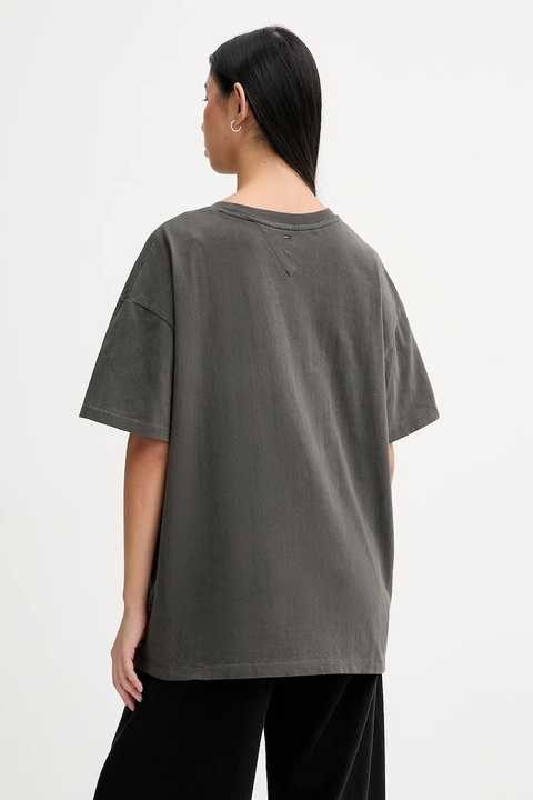 Tommy Jeans t-shirt bawełniany damski kolor szary DW0DW21858 - zdjęcie produktu nr 2