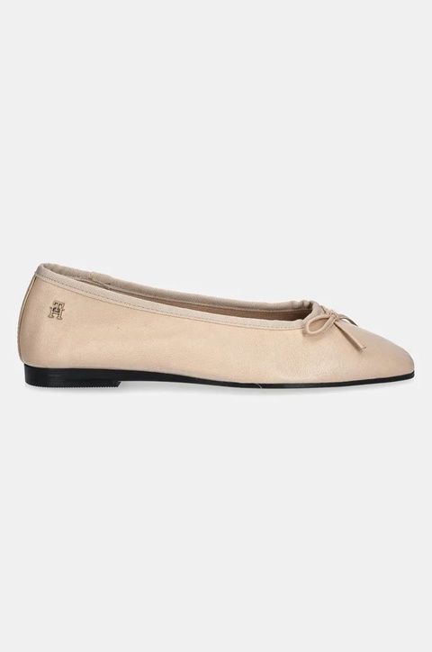 Tommy Hilfiger baleriny skórzane BALLERINA SOFT LEATHER kolor beżowy FW0FW08355 - zdjęcie produktu nr 2