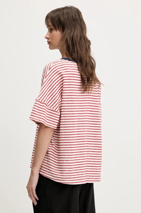 Bimba Y Lola t-shirt bawełniany damski kolor czerwony 251BR7426.10200 - zdjęcie produktu nr 2