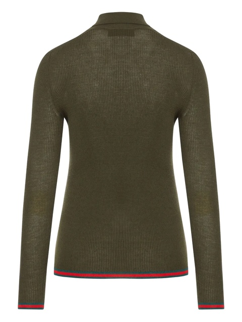 Gucci ribbed polo top - Green - zdjęcie produktu nr 2