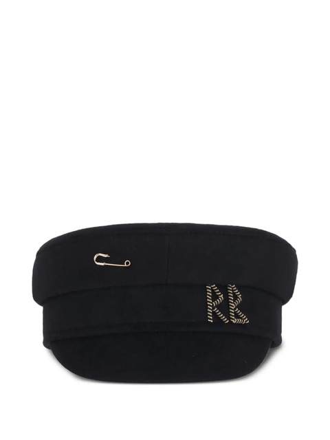 Ruslan Baginskiy baker-boy pin-embellished hat - Black - zdjęcie produktu nr 1