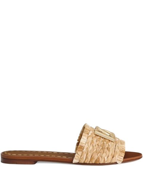 Dolce & Gabbana woven-raffia flat sandals - Neutrals - zdjęcie produktu nr 1