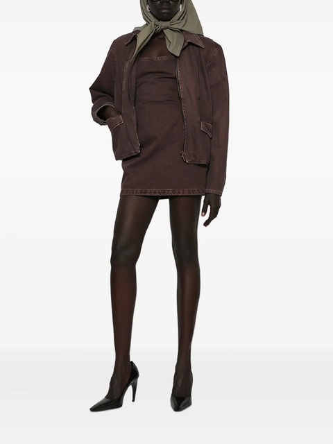 Magda Butrym zip-front denim jacket - Brown - zdjęcie produktu nr 1