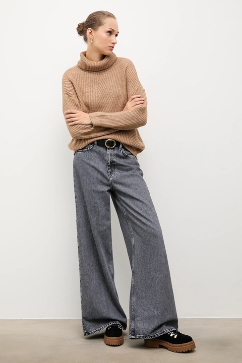 Answear.LAB botki zamszowe kolor czarny na platformie - zdjęcie produktu nr 2