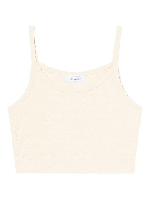 Off-White monogram embossed terry top - Neutrals - zdjęcie produktu nr 1