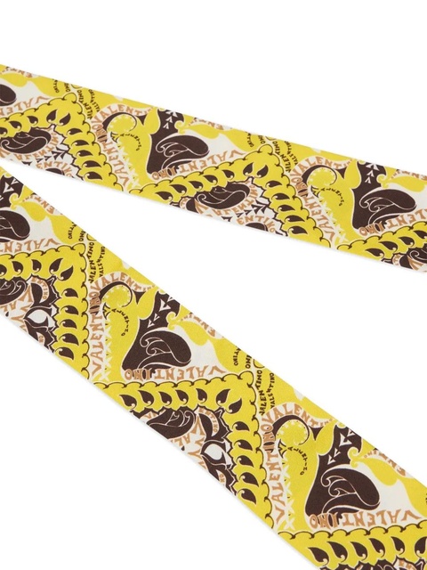 Valentino Garavani Manifesto silk scarf - Yellow - zdjęcie produktu nr 2