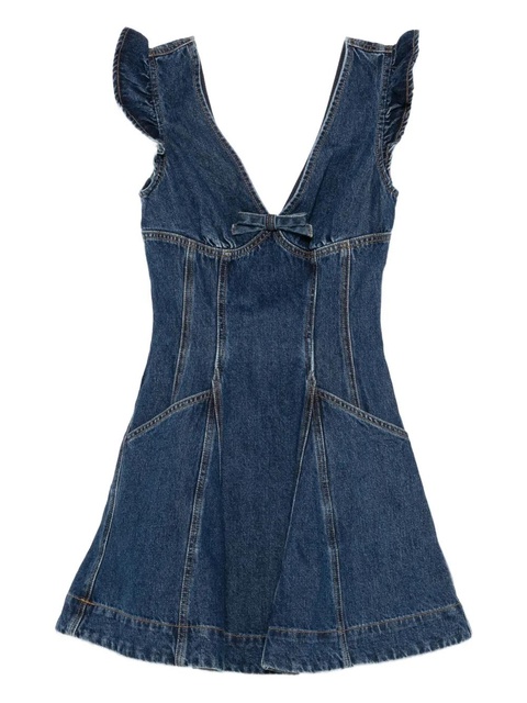 Self-Portrait ruffle-detail denim dress - Blue - zdjęcie produktu nr 1
