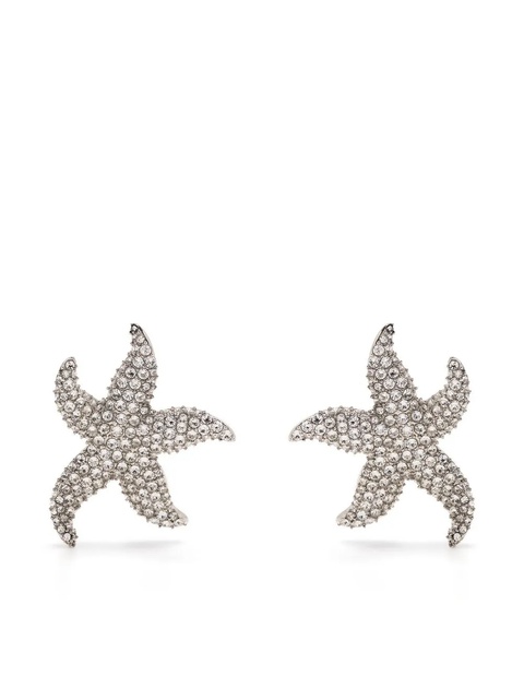 Amina Muaddi Astra crystal-embellished star earrings - Silver - zdjęcie produktu nr 2