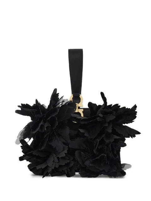 Ferragamo mini floral-detailing clutch bag - Black - zdjęcie produktu nr 1