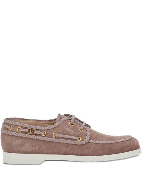 Valentino Garavani palm avenue crust nappa leather boat shoes - Pink - zdjęcie produktu nr 1