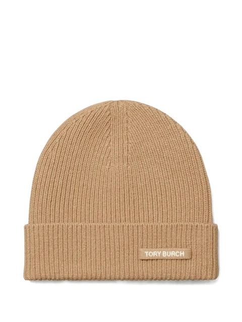 Tory Burch ribbed knit beanie hat - Brown - zdjęcie produktu nr 2