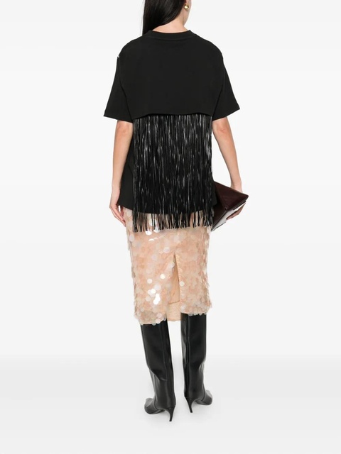 Sportmax fringe-detail T-shirt - Black - zdjęcie produktu nr 1