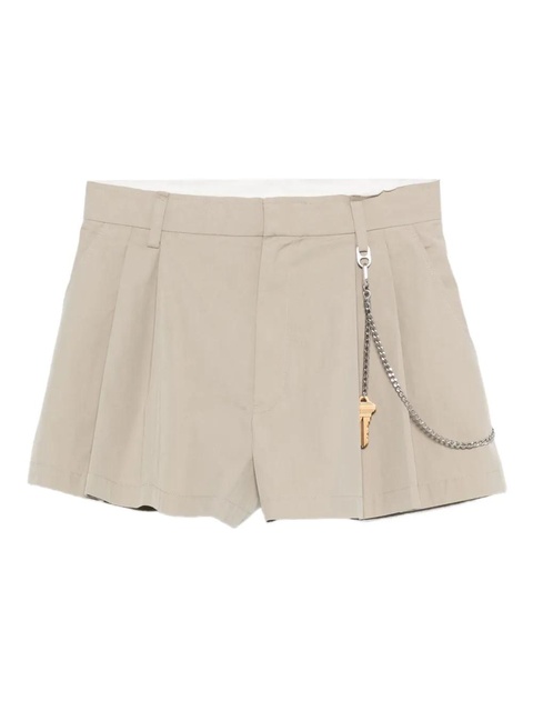 Alexander Wang pleated chain-embellished shorts - Green - zdjęcie produktu nr 1
