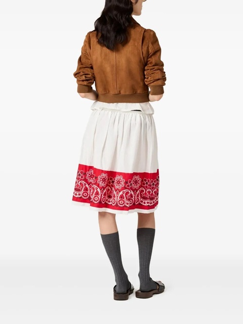 Miu Miu Slubbed Bandana poplin skirt - White - zdjęcie produktu nr 2
