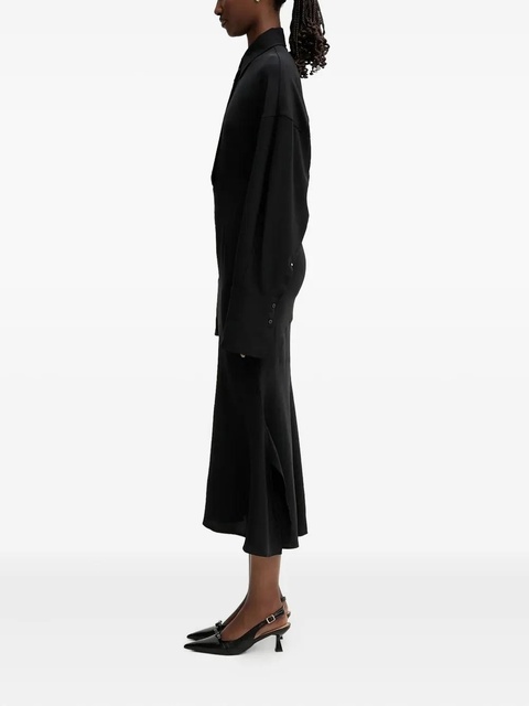 Sportmax shirt-collar flared midi dress - Black - zdjęcie produktu nr 1