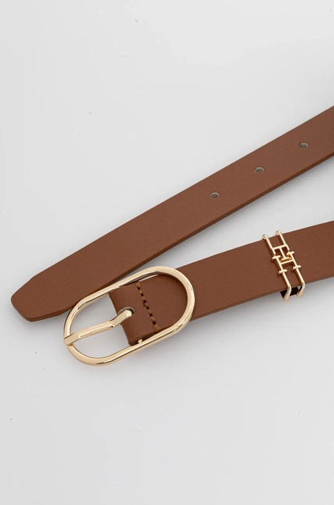 Tommy Hilfiger pasek damski kolor brązowy AW0AW17494 - zdjęcie produktu nr 2