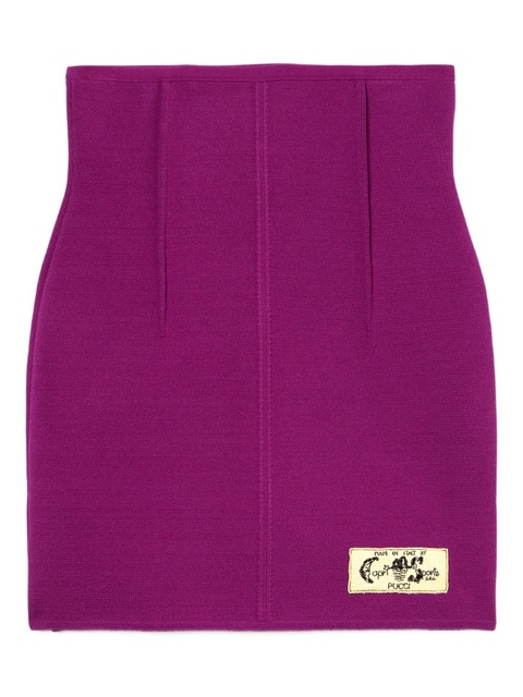 PUCCI embroidered-logo knit skirt - Purple - zdjęcie produktu nr 1