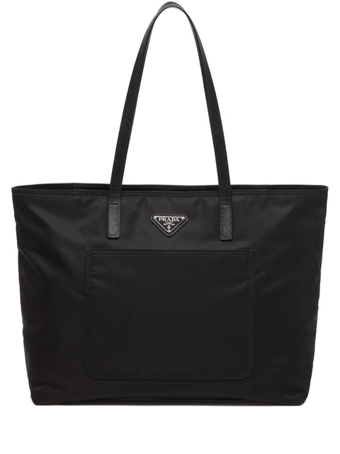 Prada Re-Nylon embroidered tote bag - Black - zdjęcie produktu nr 1