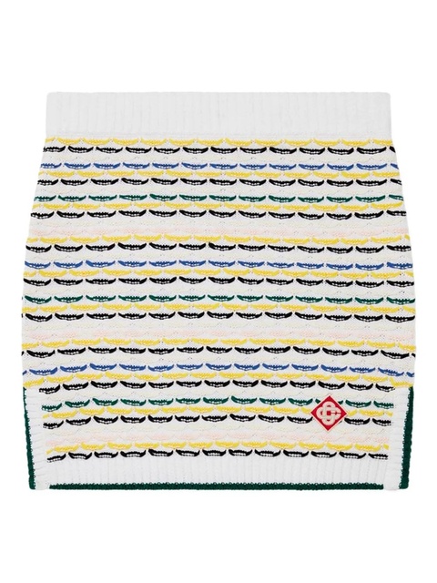 Casablanca striped knit skirt - White - zdjęcie produktu nr 1