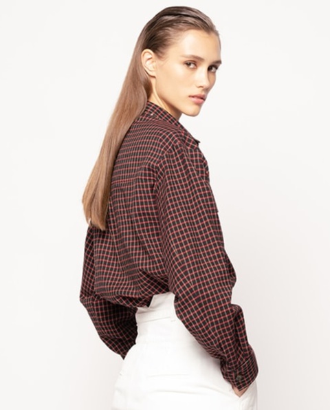 PINKO - Koszula w kratę z wełną dziewiczą Cimarosa - zdjęcie produktu nr 1