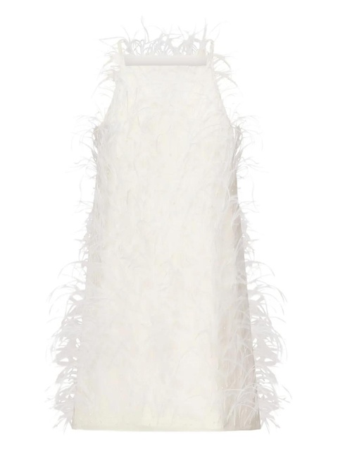 PINKO feather-embellished dress - White - zdjęcie produktu nr 1