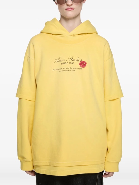 Acne Studios logo print hoodie - Yellow - zdjęcie produktu nr 2