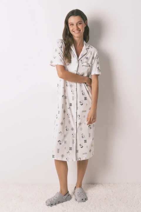 women'secret koszula nocna bawełniana SNOOPY damska kolor biały bawełniana 4442114 - zdjęcie produktu nr 1