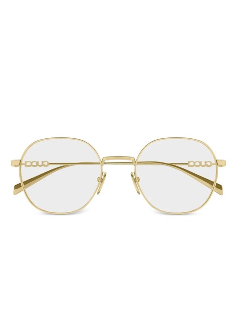Gucci Eyewear logo round-frame glasses - Gold - zdjęcie produktu nr 1