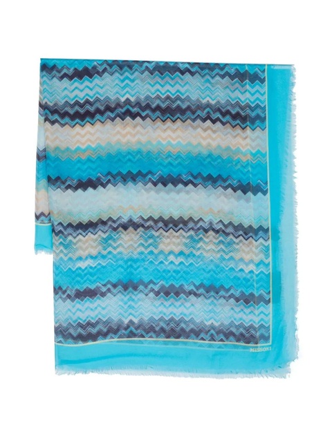 Missoni zig-zag print scarf - Blue - zdjęcie produktu nr 1
